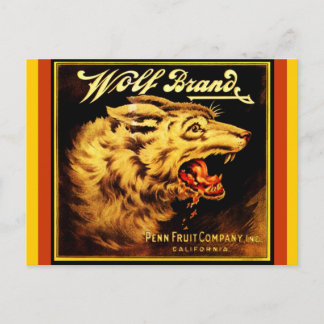 Cartões postais da Marca Vintage Wolf Cali