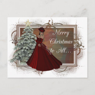 Cartões postais da Mulher de Natal (Design de Ves