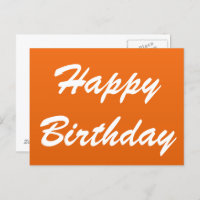 Cartões postais de aniversário do Orange Happy