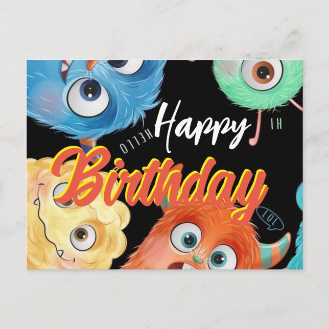 cartões postais de aniversário monsters inc (Frente)
