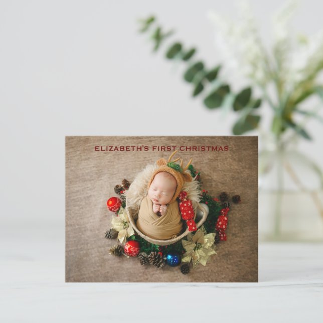 Cartões postais de Ano Novo com uma fotografia do  (Em pé/Frente)