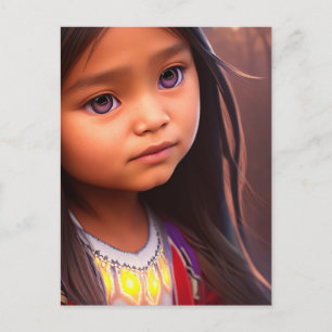 Cartões Postais de ARTE de MENINA INDIANA AMERICAN