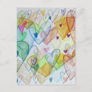 Cartões postais de arte personalizados de cores c