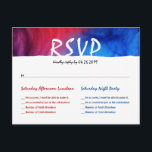 Cartões postais de Bar Mitzvah RSVP de Gelo Vermel<br><div class="desc">Cartões postais do bar moderno mitzvah RSVP que complementam perfeitamente com os convites do Bar azul e vermelho, fogo e gelo Mitzvah encontrados nesta mesma coleção... O design vibrante nestas placas RSVP mitzvah bar de aquarelas mostra tons de chamas azuis e vermelhas que impactam para criar sutis pistas de púrpura....</div>