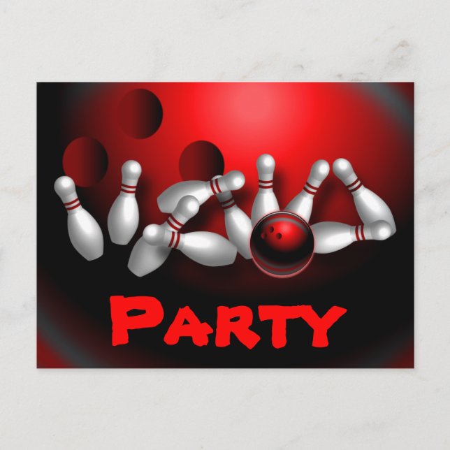 Cartões postais de Boliche personalizados (Frente)