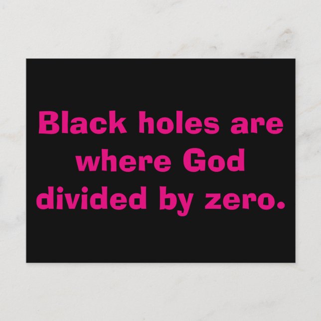 Cartões postais de Buraco Preto da Matemática (Frente)