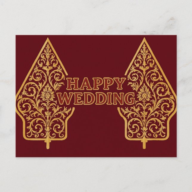 Cartões Postais de Casamento Feliz (Frente)