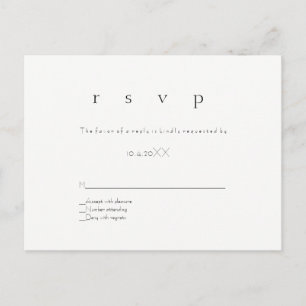 Cartões postais de casamento simples do rsvp moder