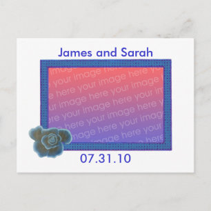 Cartões-postais de convite para casamento Blue Ros