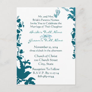 Cartões-postais de convite para casamentos baratos