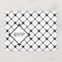 Cartões postais de cruz preto RSVP de padrões cruz