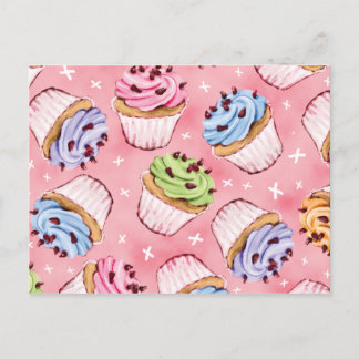 Cartões postais de Cupcakes e beijos