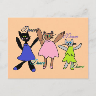 cartões postais de dança de gatinhos digitais