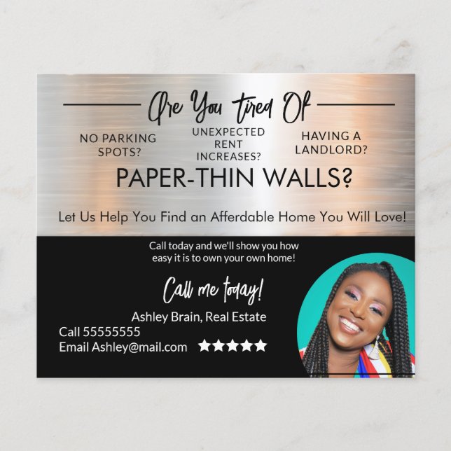 Cartões postais de data-limite para imóveis, de me (Frente)