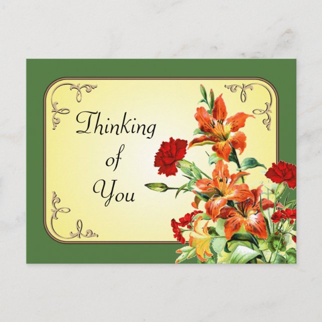Cartões postais de flores florais PERSONALIZÁVEIS (Frente)