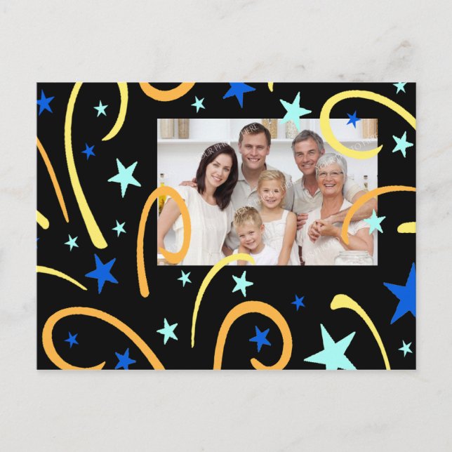 Cartões postais de fotos do Feliz ano novo Firewor (Frente)