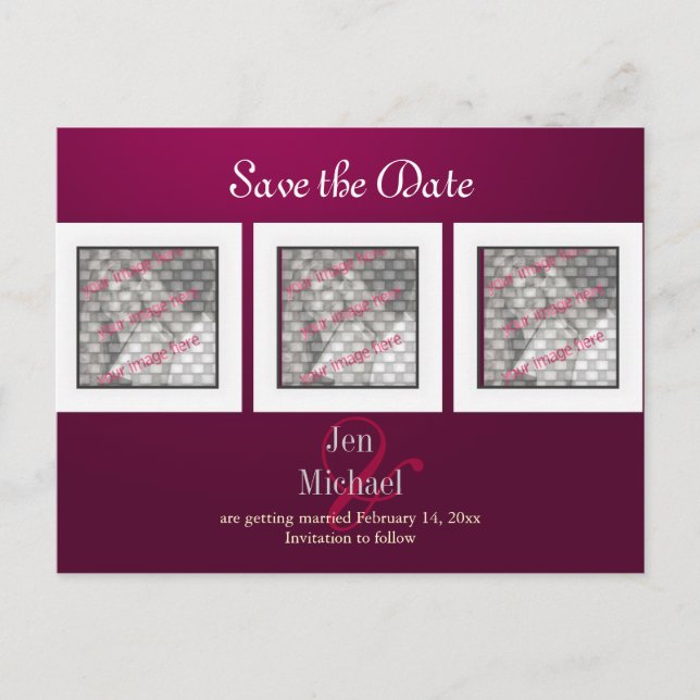 Cartões postais de fotos para guardar a data, (Frente)