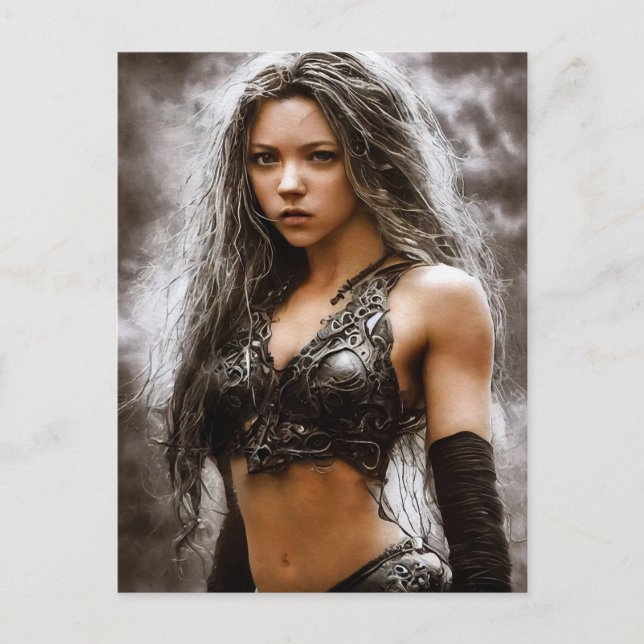 CARTÕES POSTAIS DE GAROTA DE GUERRA DE FANTASIA CU (Frente)