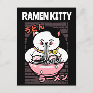 CARTÕES POSTAIS DE GATINHO DE SOPA DE GATO RAMEN N
