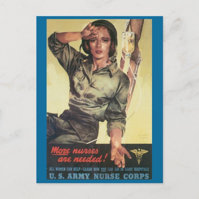 Cartões postais de guerra, enfermeiras são necessá (Frente)