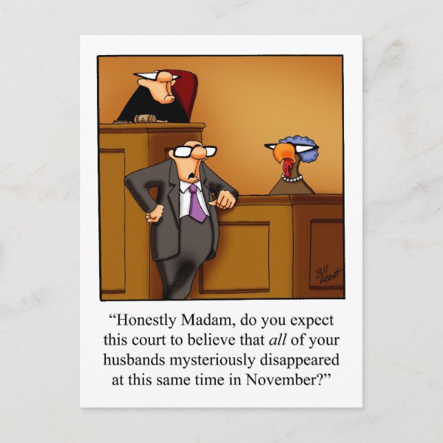 Cartões postais de humor de ação de graças engraça (Frente)