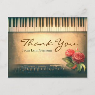 cartões postais de música pianista vintage