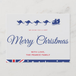 Cartões postais de natal australiano Flag Kangaroo