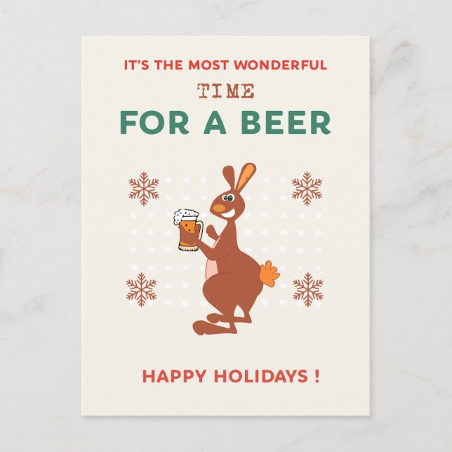 Cartões postais de natal australiano Funny Kangaro (Frente)