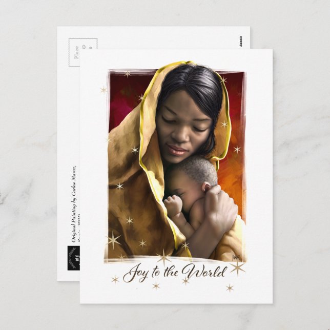 Cartões postais de Natal da Madonna Americana Afri (Frente/Verso)