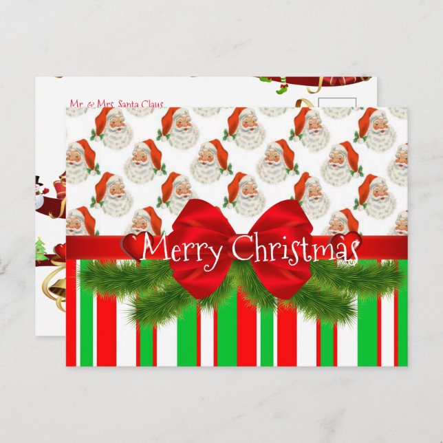 Cartões postais de Natal Feliz Polo Norte (Frente/Verso)