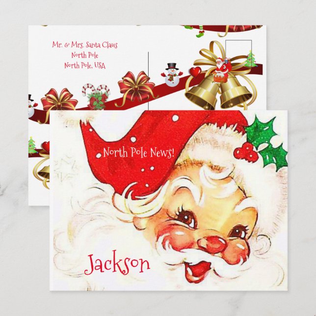 Cartões postais de Natal Papais noeis do Polo Nort (Frente/Verso)