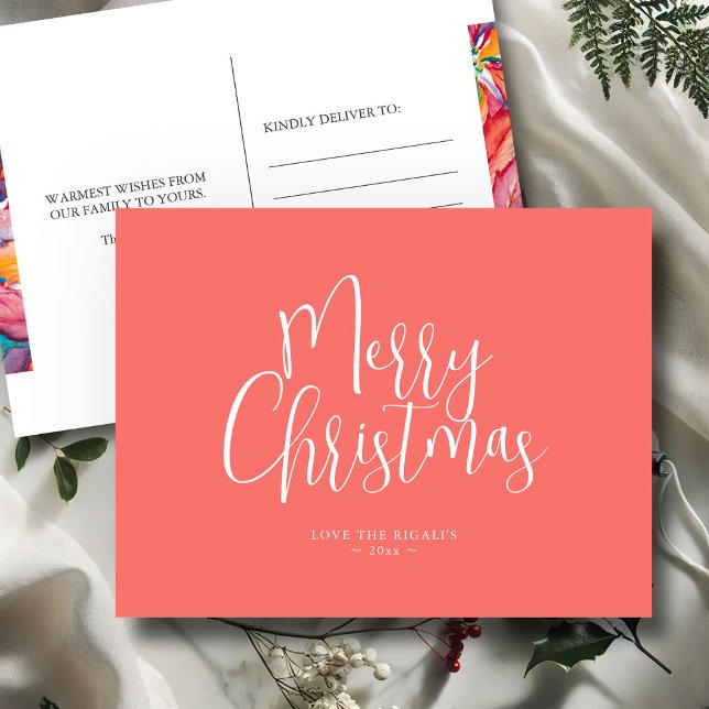 Cartões postais de Natal personalizáveis | Moderno (Unique Christmas postcards Minimalistic modern design.)