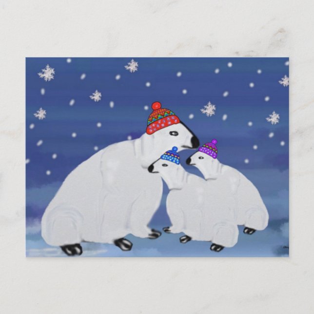 Cartões postais de Natal Polar Bears (Frente)