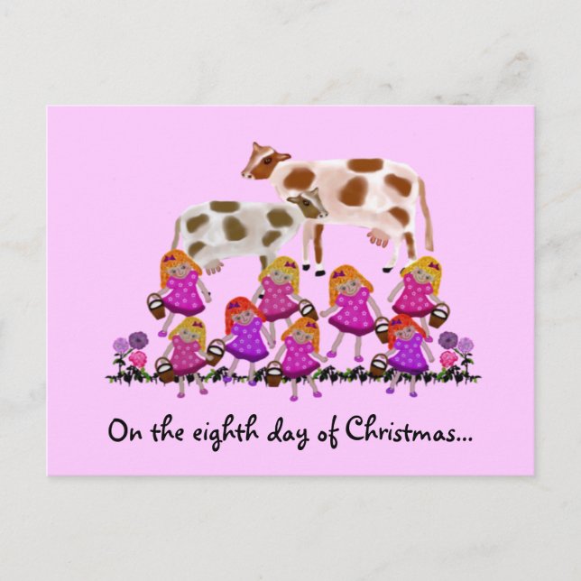 Cartões postais de ordenação de oito empregadas (Frente)