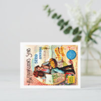 Cartões postais de pacotes de sementes.