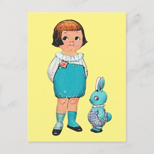 CARTÕES POSTAIS DE PÁSCOA DOLLE DOLL E BUNNY (Frente)