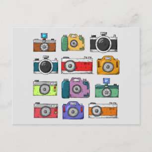 CARTÕES POSTAIS DE POP ARTE DE CÂMERAS VINTAGE