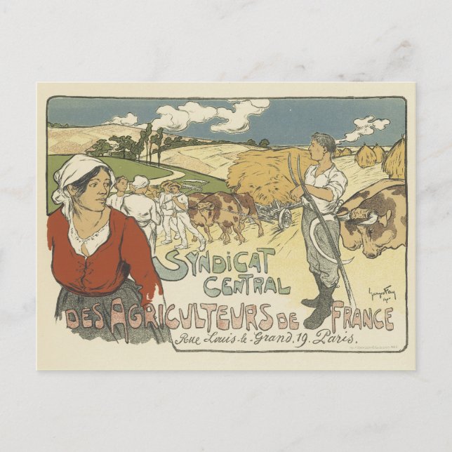 Cartões postais de poster vintage - Agricultores (Frente)