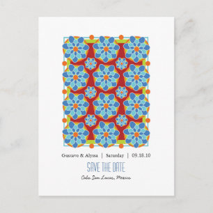 Cartões Postais de Salvar a Data Floral Mosaico