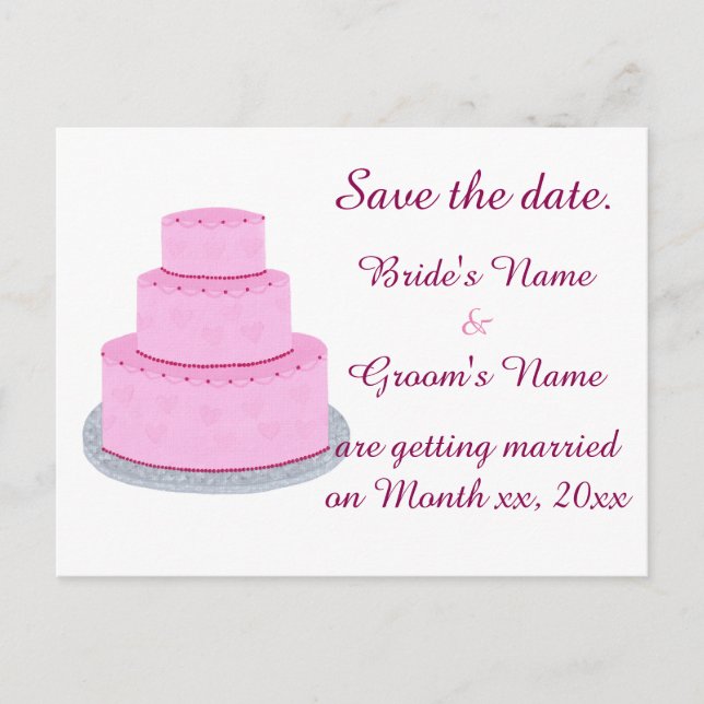 Cartões Postais de Save the Date com Corações de B (Frente)