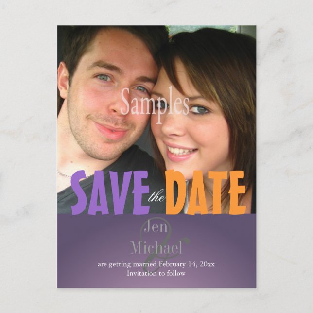 Cartões postais de Save the Date com tema Plain, P (Frente)