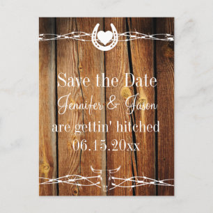 Cartões Postais de Save the Date de Arame Farpado 