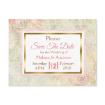 Cartões Postais de Save the Date de Casamento Rosa