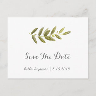 Cartões Postais de Save The Date de Ramo de Olivei