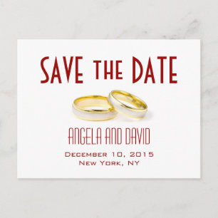 Cartões Postais de Save the Date Vermelhos com Ali