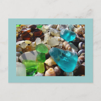 Cartões postais de Seaglass Blue Sea Glass Agages