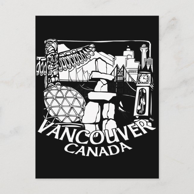 Cartões postais de Vancouver Souvenir Totem Poli (Frente)