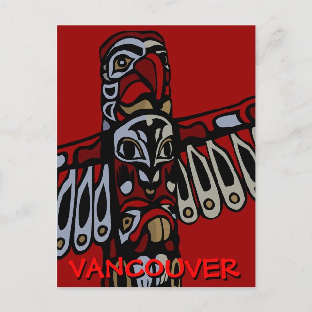 Cartões postais de Vancouver Souvenir Totem Poli (Frente)