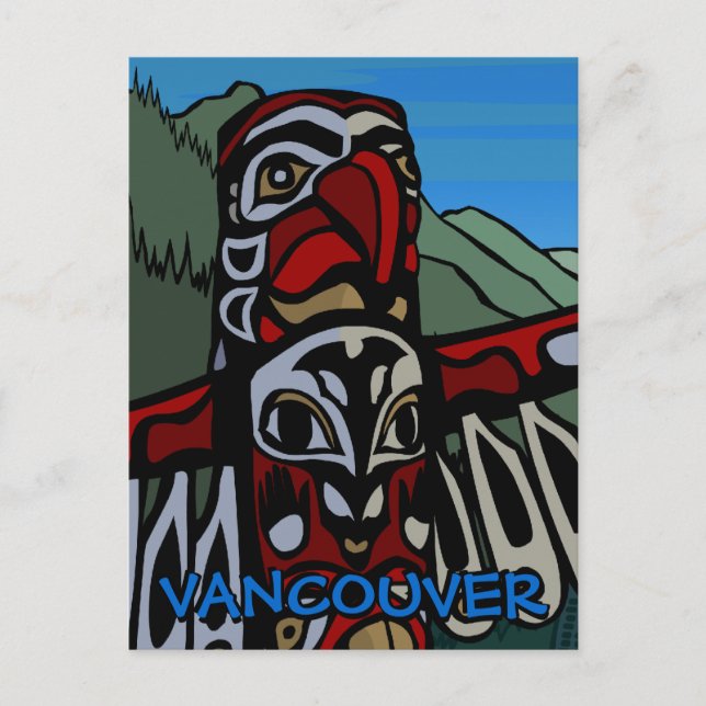 Cartões postais de Vancouver Souvenir Totem Poli (Frente)