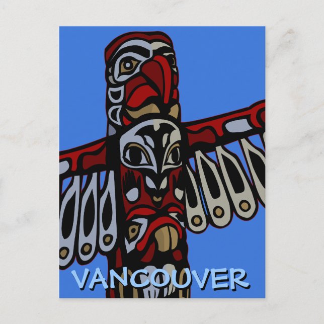 Cartões postais de Vancouver Souvenir Totem Poli (Frente)